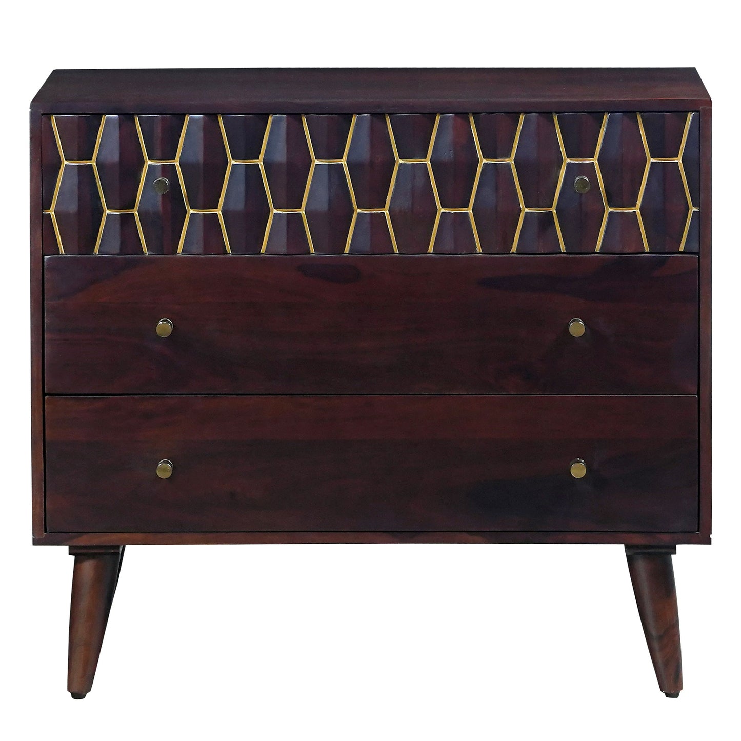 Ruby Sheesham Wood Chest of Drawers in Walnut Finish