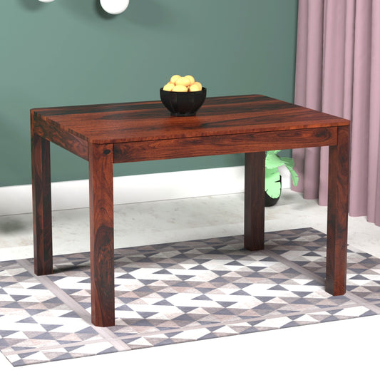 Ruby Sheesham Wood Four Seater Dining Table in Rosewood Finish