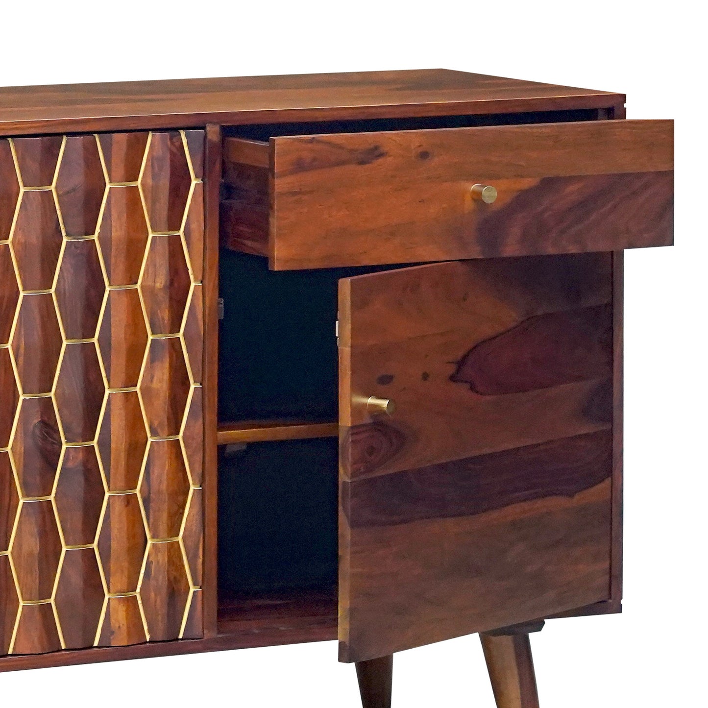 Ruby Sheesham Wood Sideboard in Honey Finish