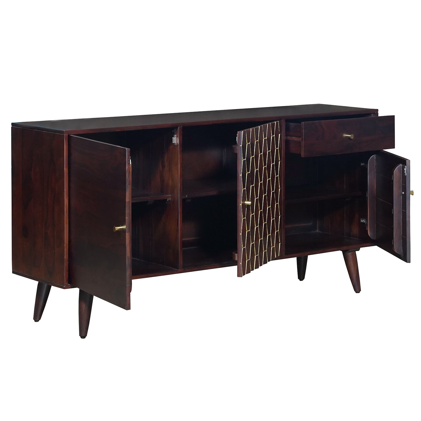 Ruby Sheesham Wood Sideboard in Walnut Finish