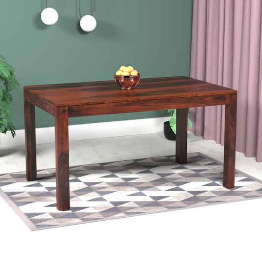 Ruby Sheesham Wood Six Seater Dining Table in Rosewood Finish