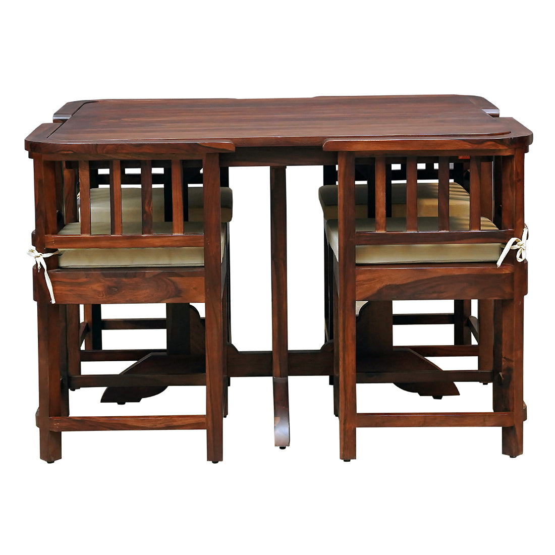Saphire Sheesham Wood 4S Dining Set in Walnut Finish