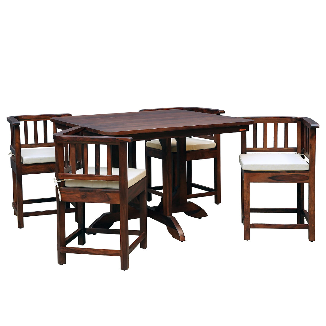 Saphire Sheesham Wood 4S Dining Set in Walnut Finish