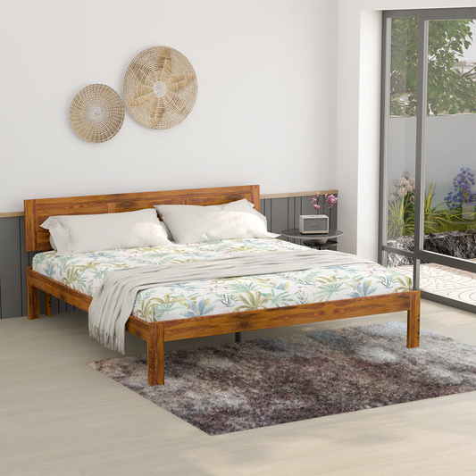 Seville Sheesham Wood King Size Bed in Honey Finish