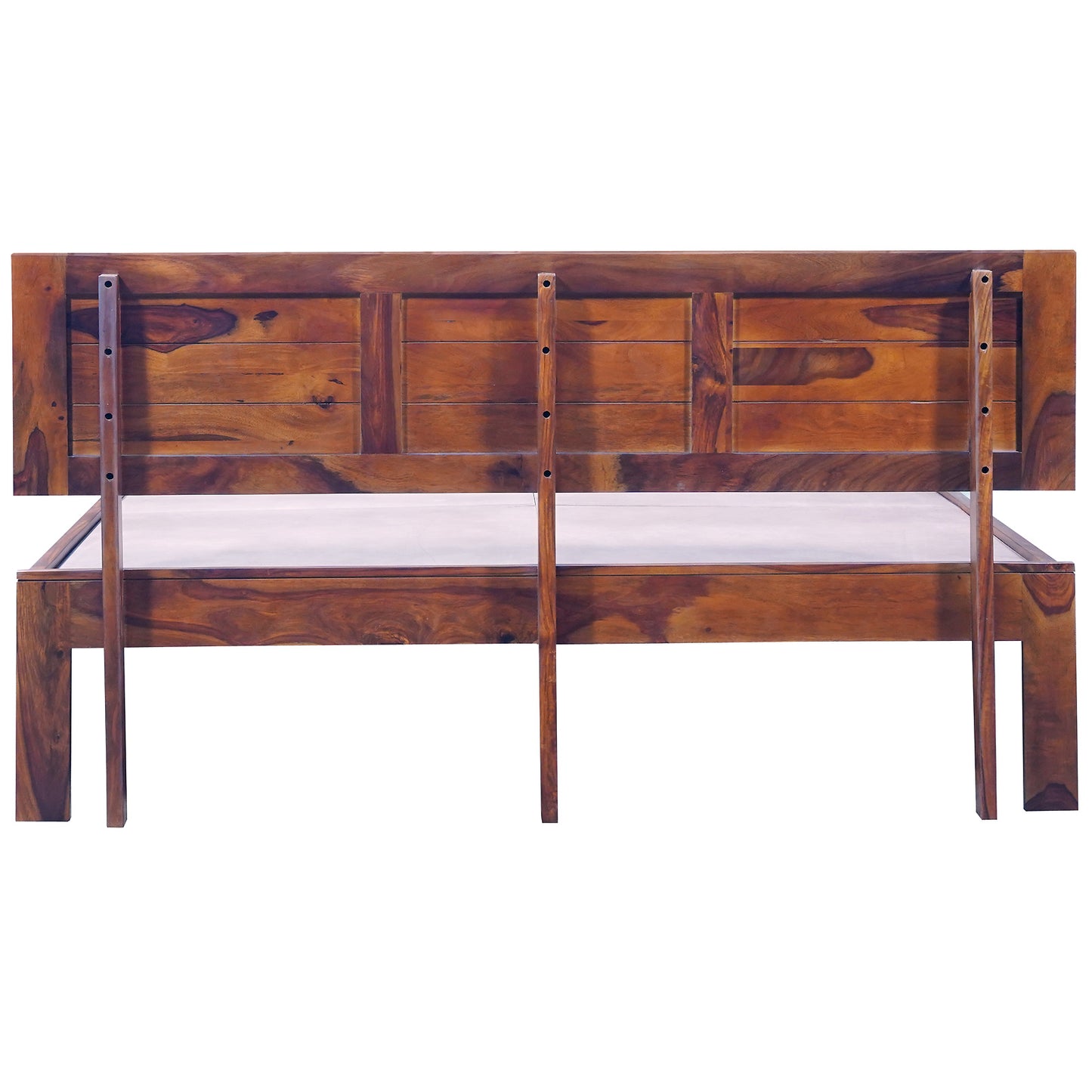 Seville Sheesham Wood Queen Size Bed in Honey Finish