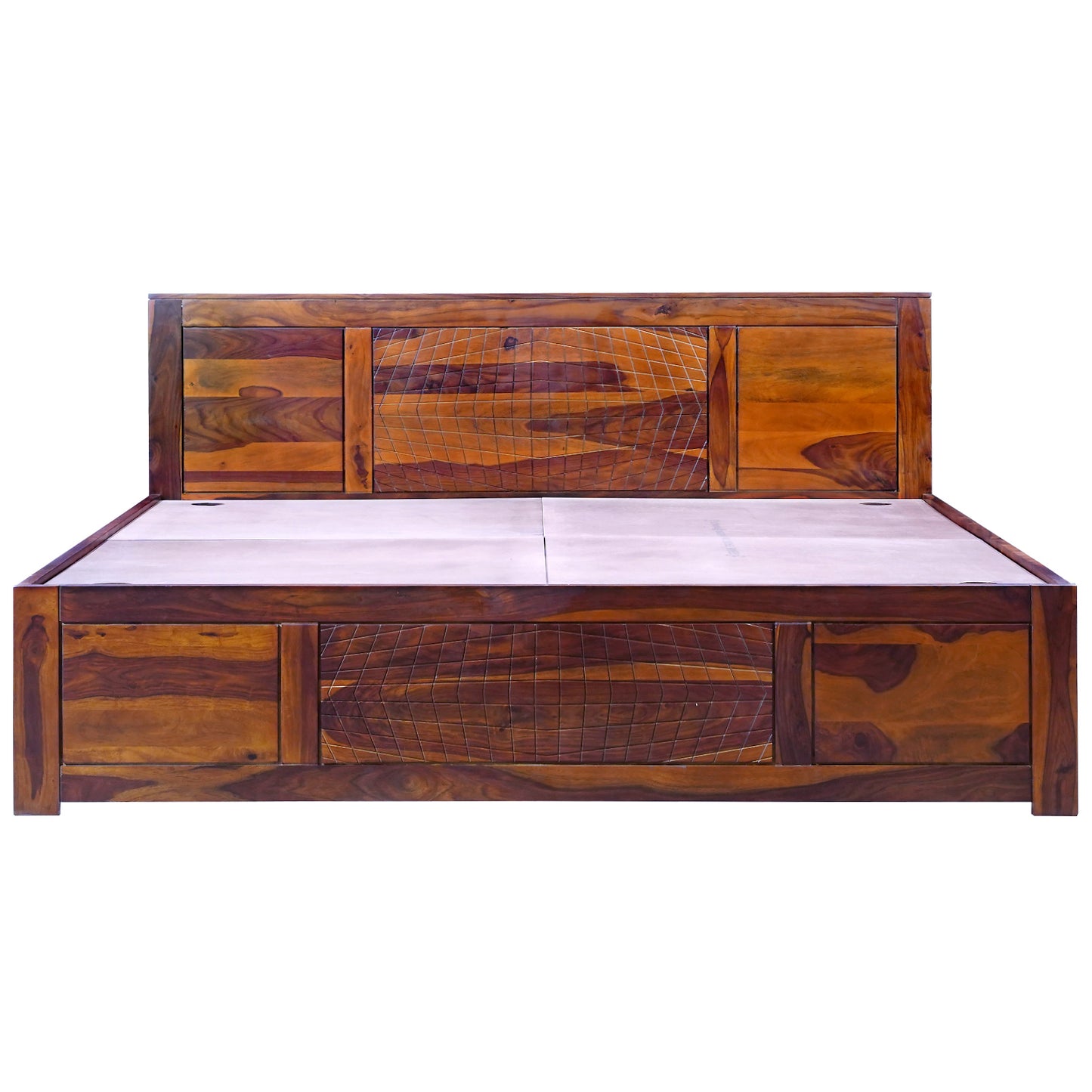 Sirius Sheesham Wood King Size Bed in Honey Finish