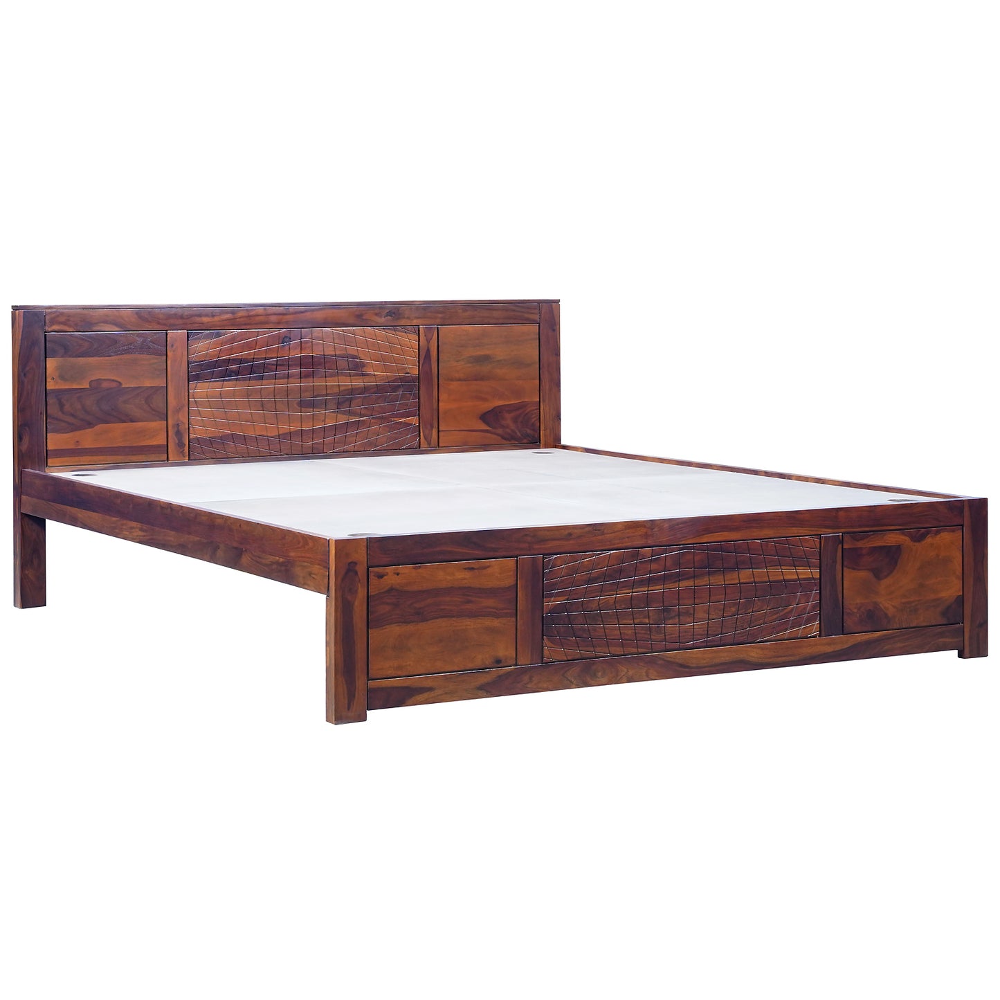 Sirius Sheesham Wood King Size Bed in Honey Finish
