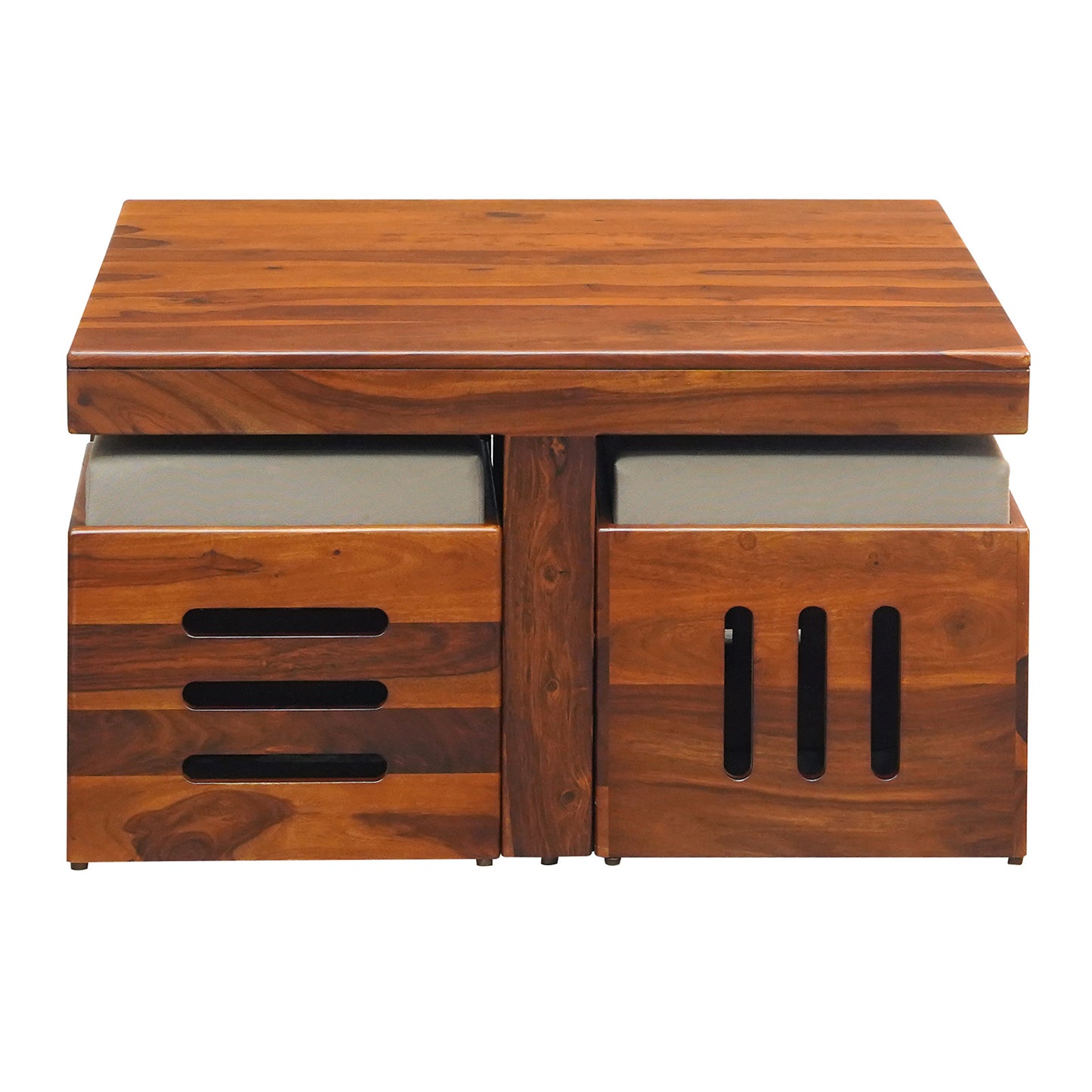 Smith Sheesham Wood Coffee Table Set Honey Finish