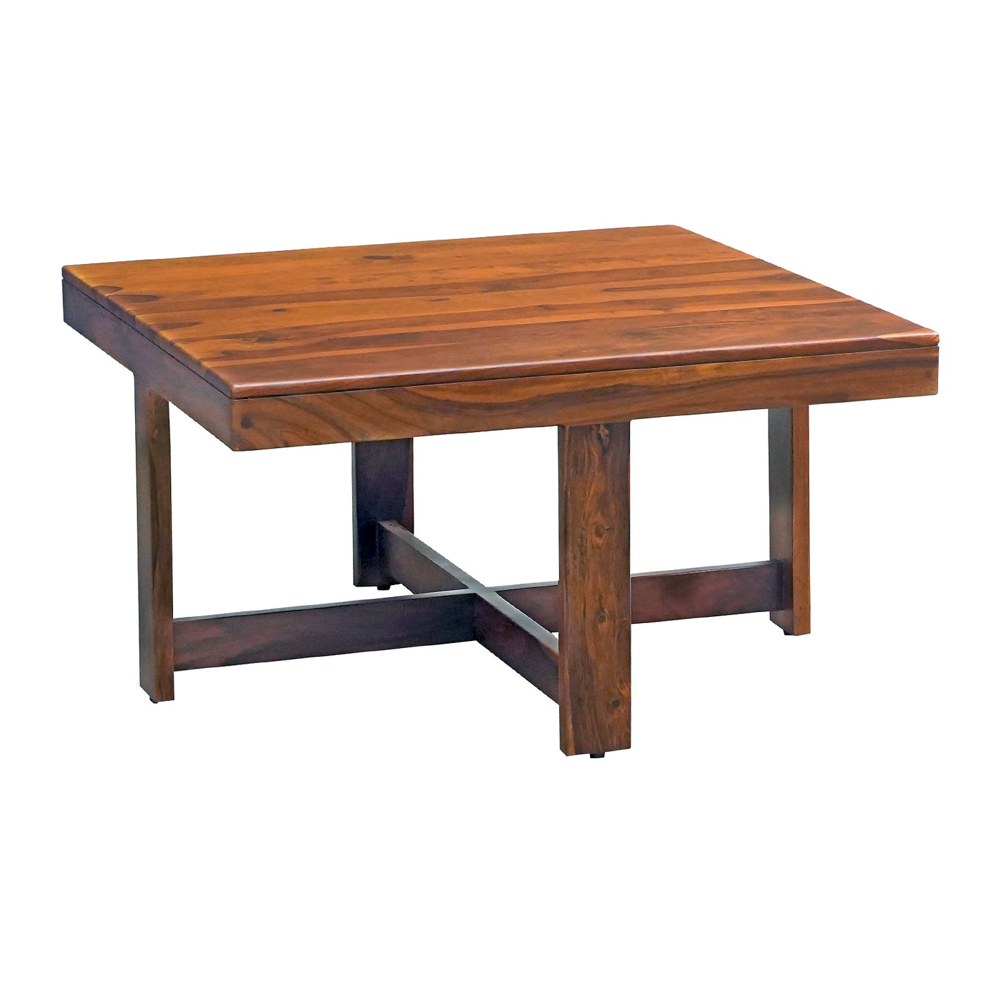 Smith Sheesham Wood Coffee Table Set Honey Finish