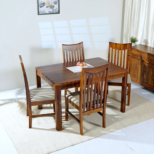 Toronto Sheesham Wood 4 Seater Dining Set in Honey Finish