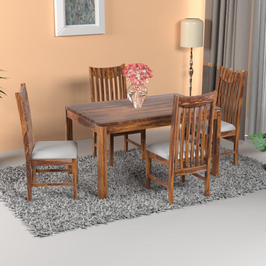 Toronto Sheesham Wood 4 Seater Dining Set in Honey Finish