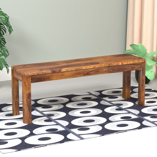 Toronto Sheesham Wood Dining Bench in Honey Finish