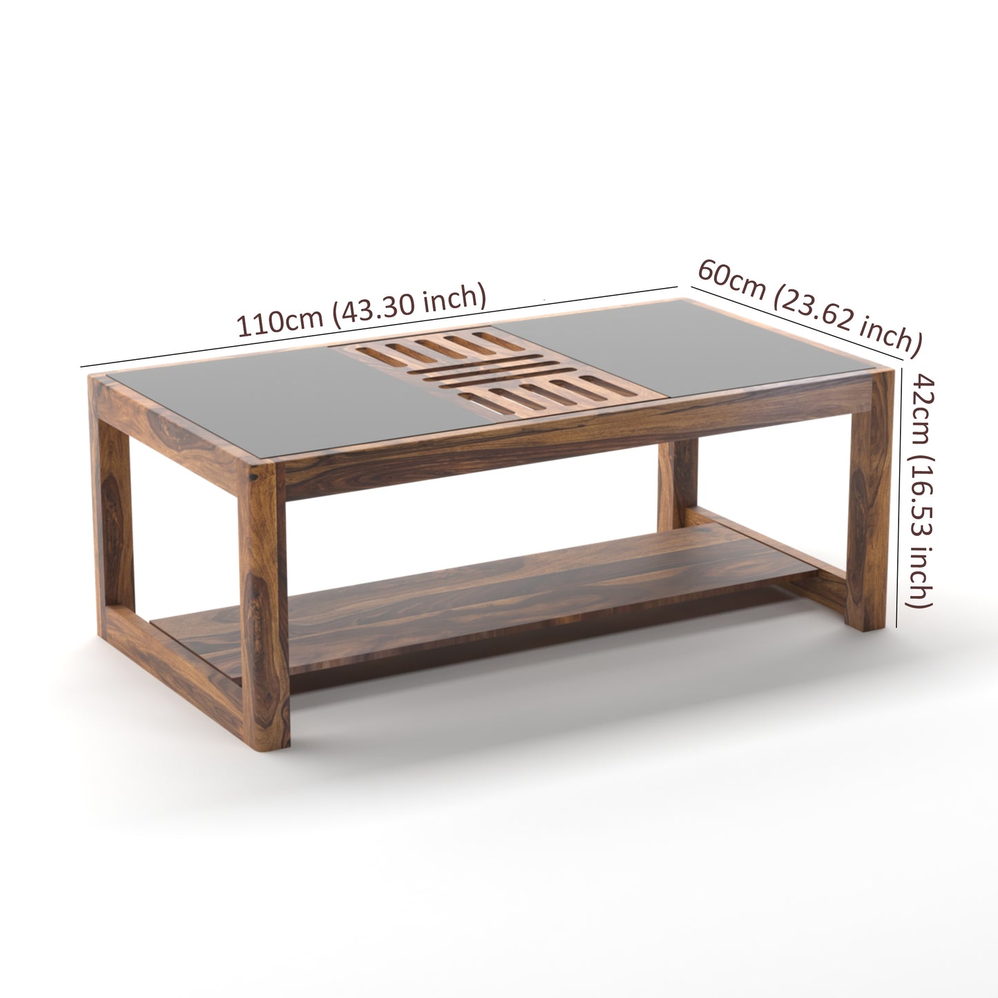 Toronto Sheesham Wood Coffee Table in Honey Finish