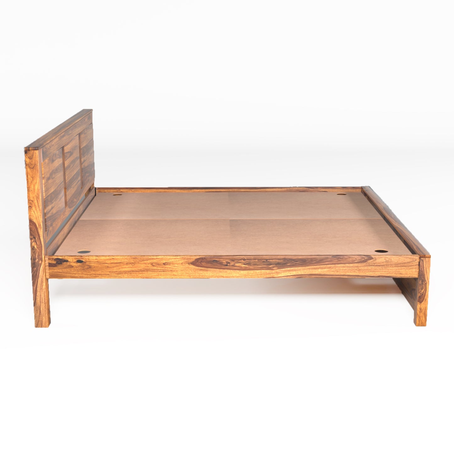 Toronto Sheesham Wood Queen Size Bed in Honey Finish