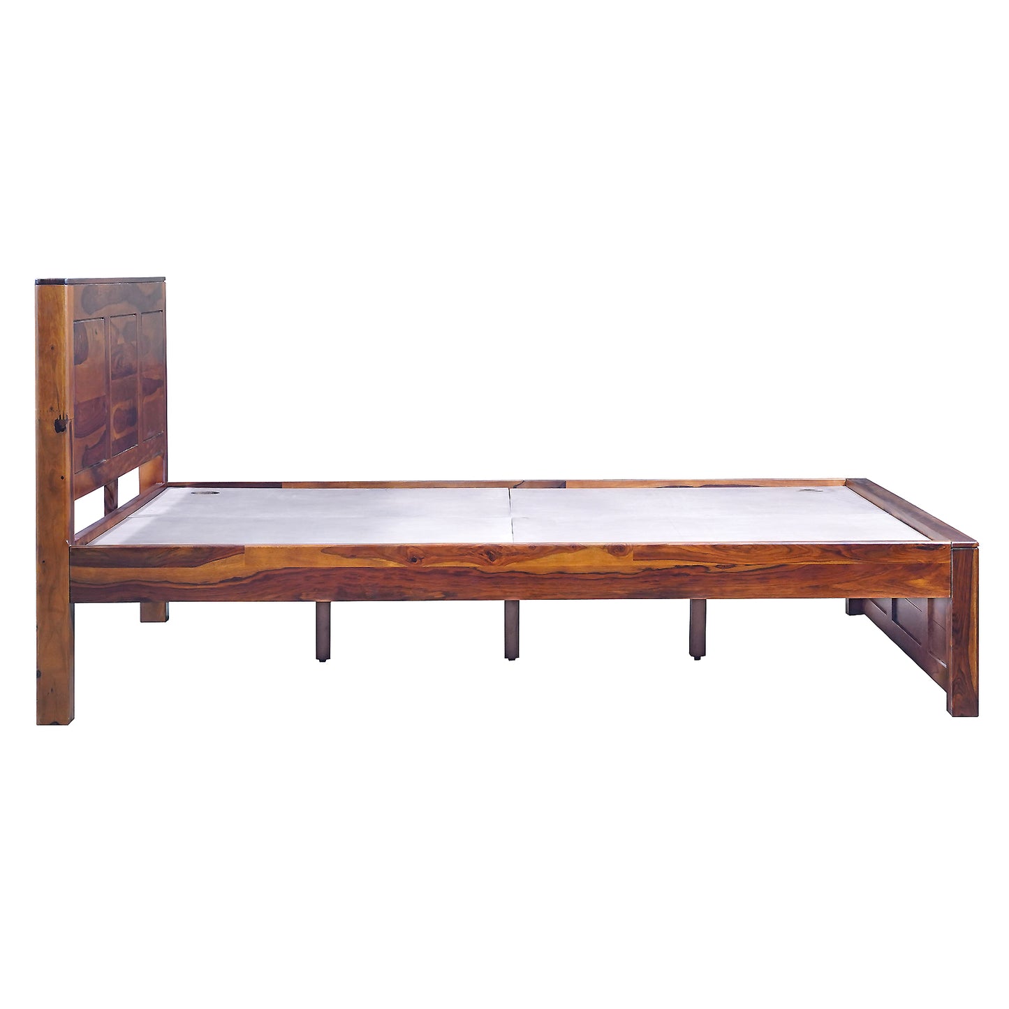 Toronto Sheesham Wood Queen Size Bed in Honey Finish