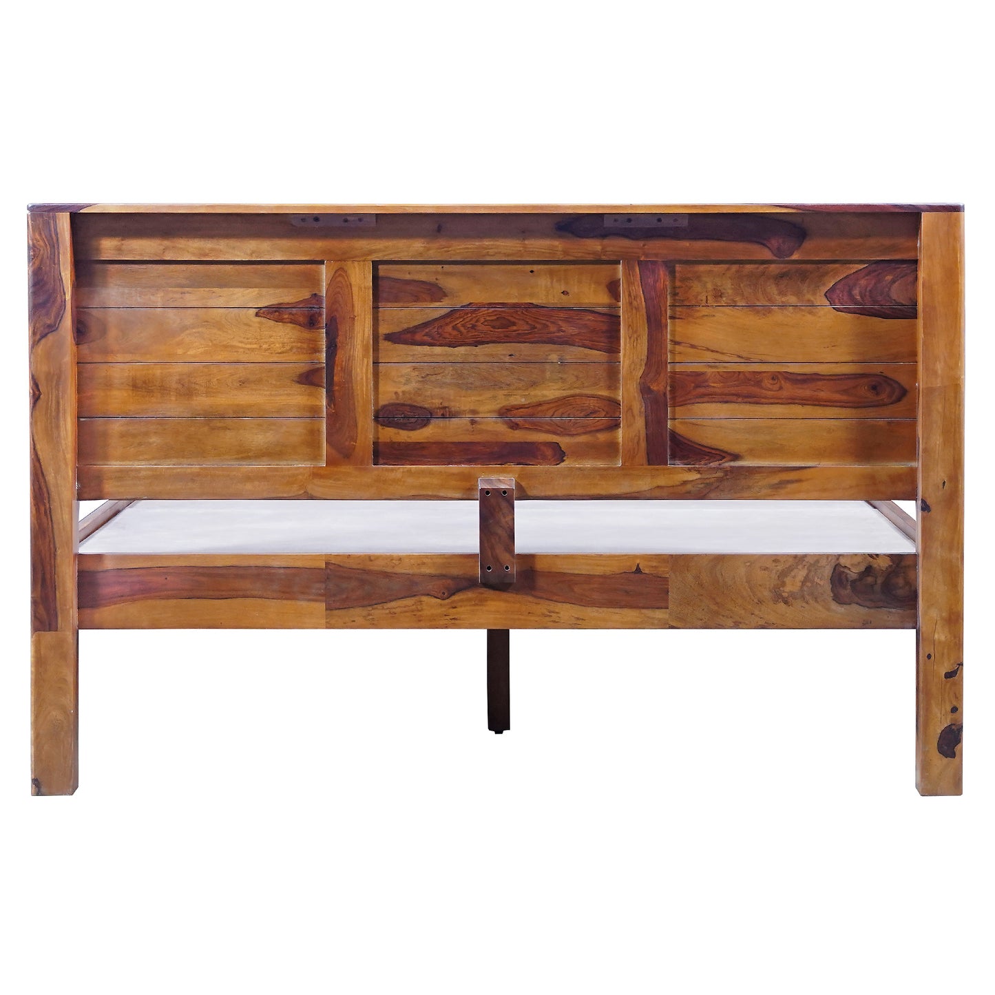 Toronto Sheesham Wood Queen Size Bed in Honey Finish