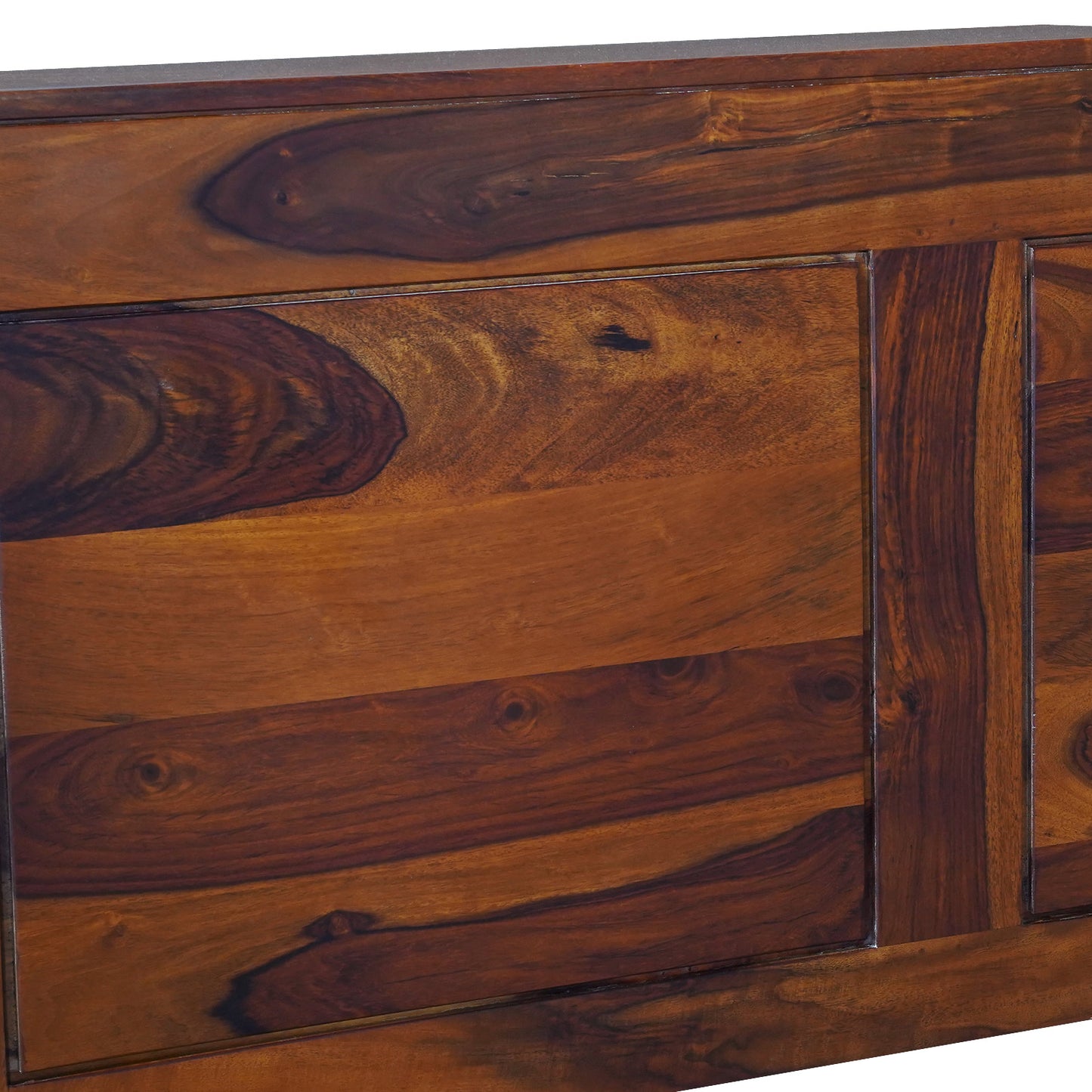 Toronto Sheesham Wood Queen Size Bed in Honey Finish