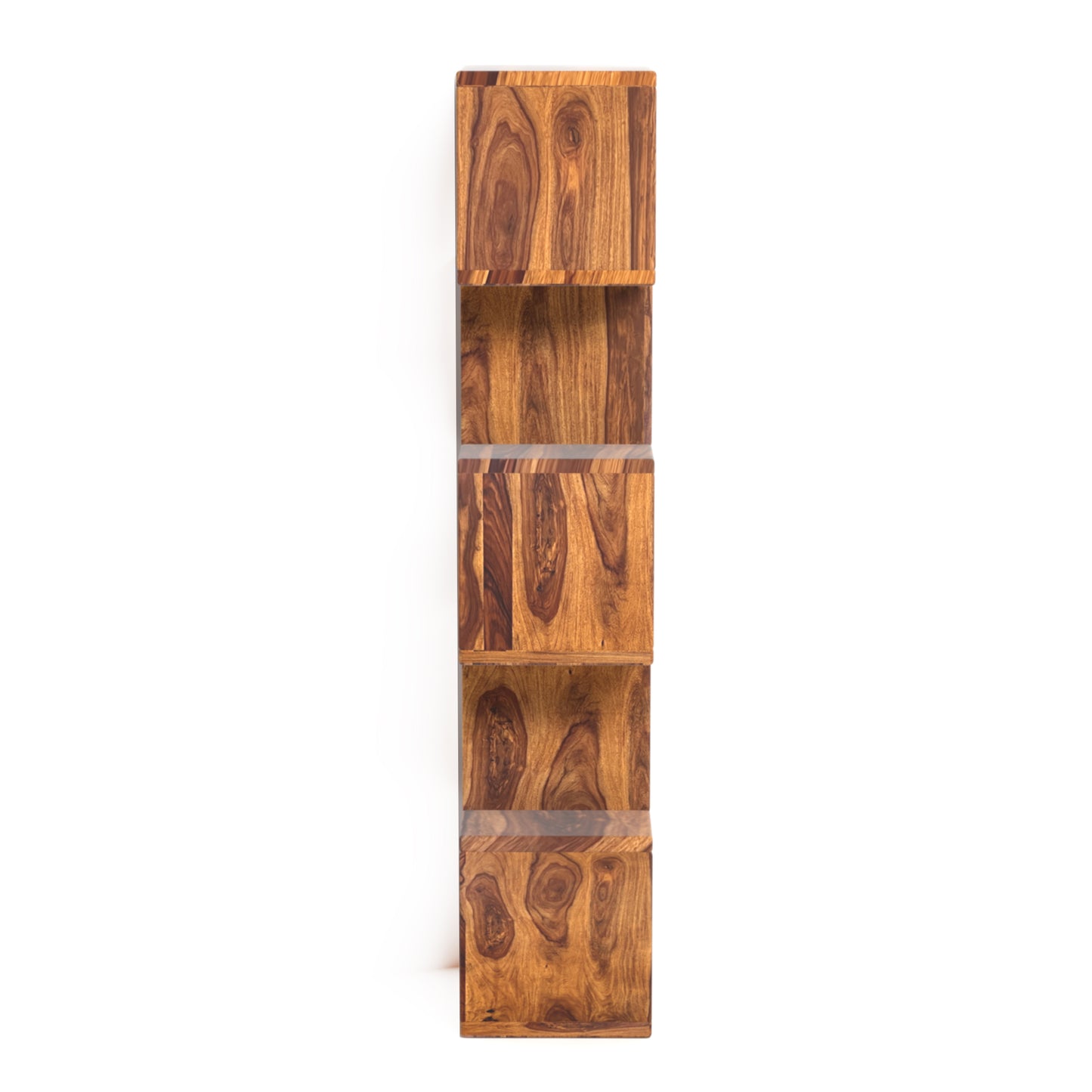 Toronto Sheesham Wood Zig-Zag Bookshelf in Honey Finish