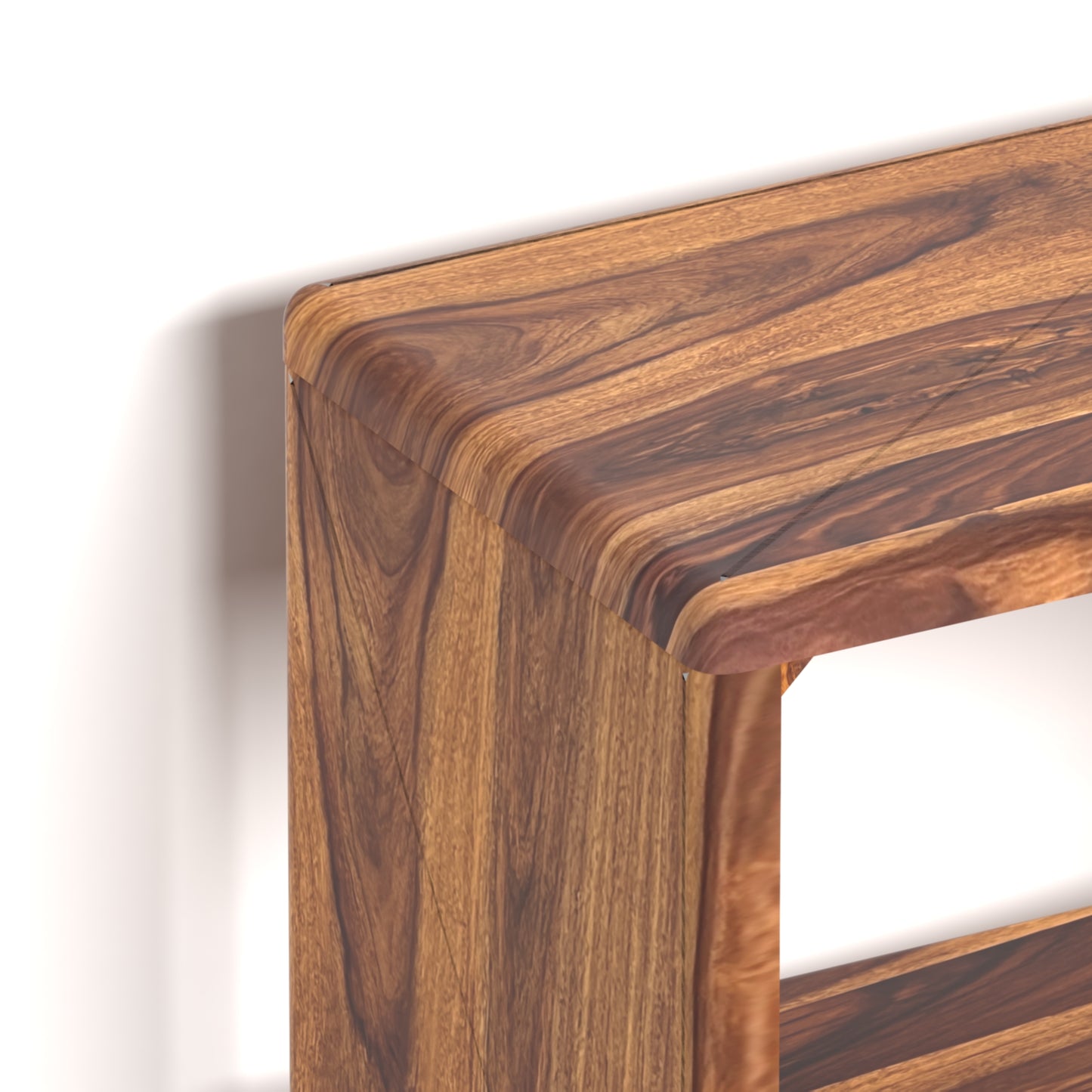Toronto Sheesham Wood Zig-Zag Bookshelf in Honey Finish