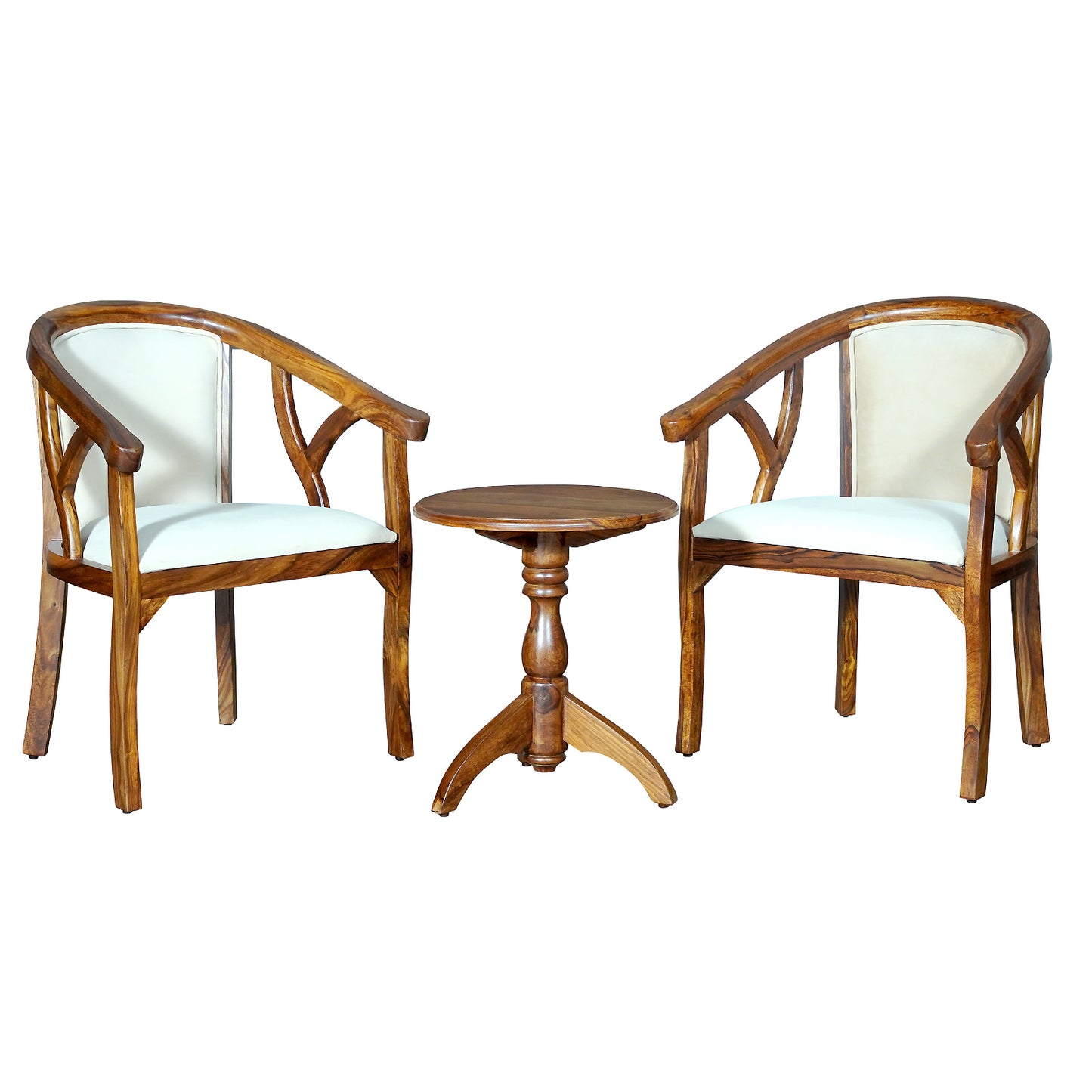 Trident Sheesham Wood Arm Chair Set in Honey Finish