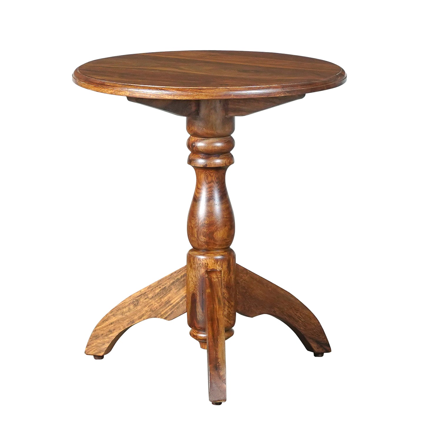 Trident Sheesham Wood Round Stool in Honey Finish