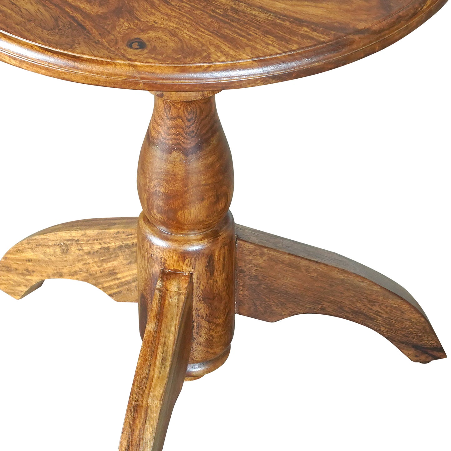 Trident Sheesham Wood Round Stool in Honey Finish