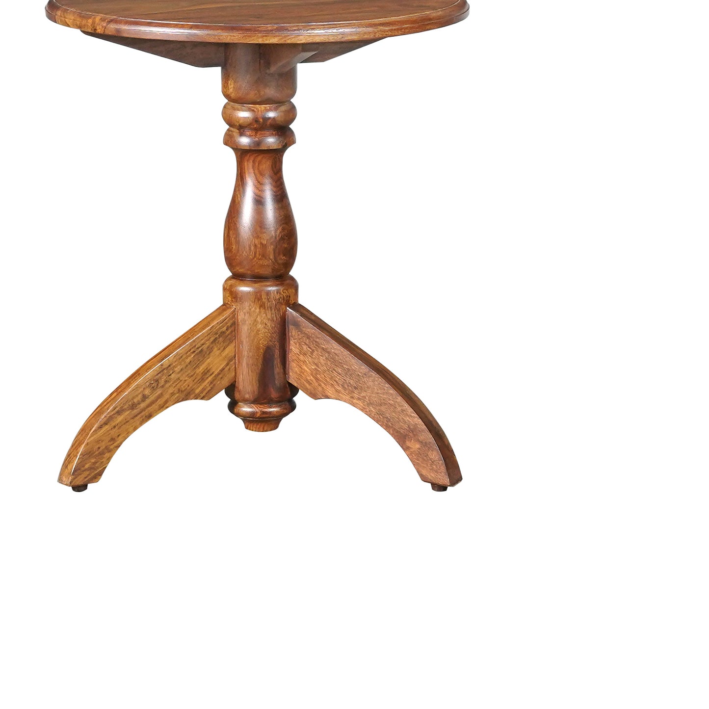 Trident Sheesham Wood Round Stool in Honey Finish