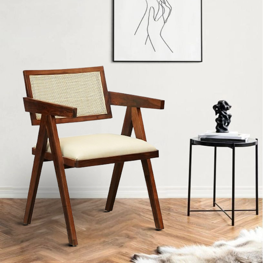 Zester Sheesham Wood Arm Chair in Walnut Finish