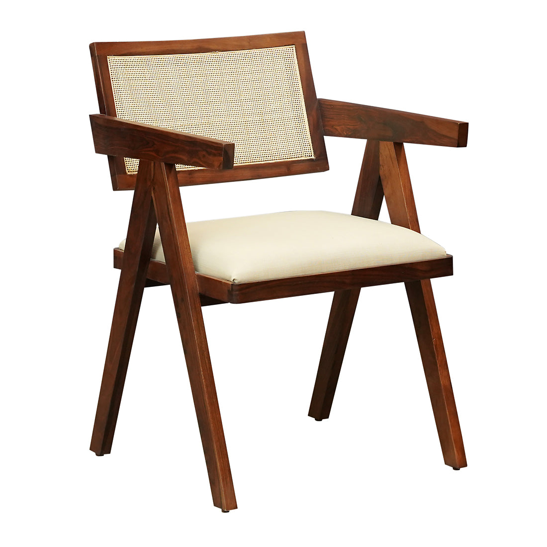 Zester Sheesham Wood Arm Chair in Walnut Finish